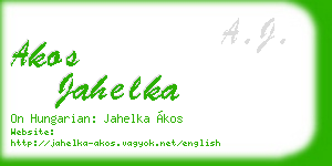 akos jahelka business card
